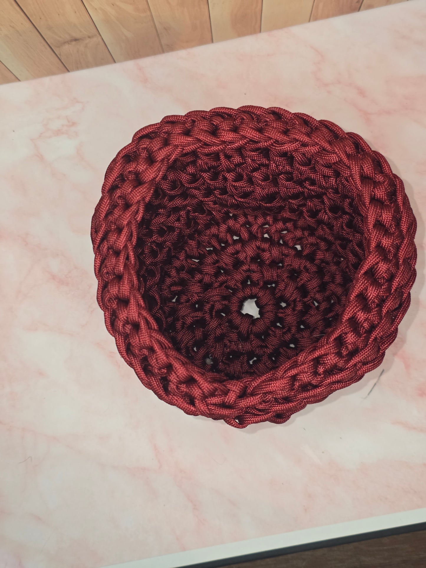 Bloodbind Vessel - Handmade Paracord Crocheted Tall Basket