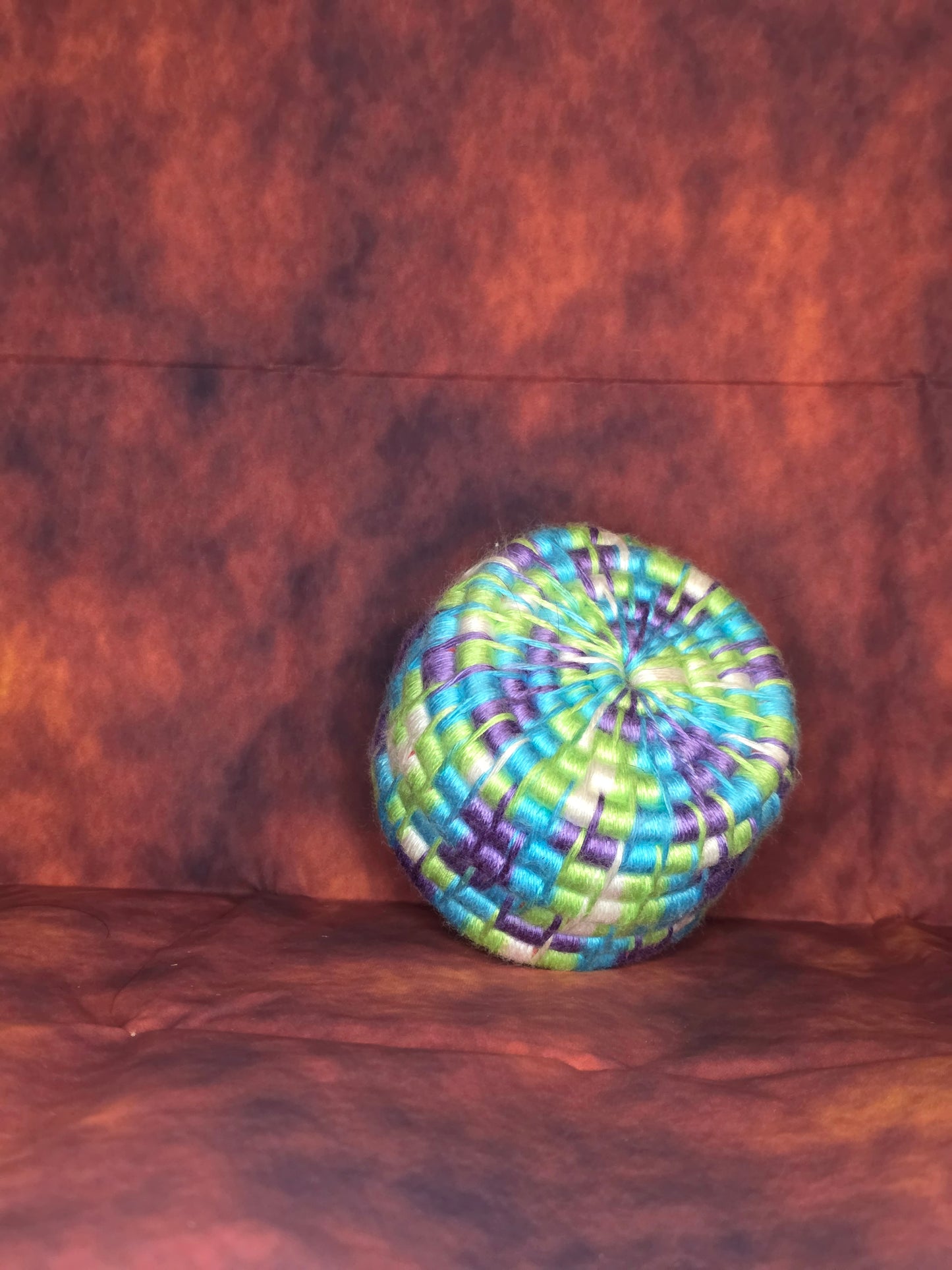 Hexglimmer Vessel - Handmade Yarn Coil Wrapped Basket