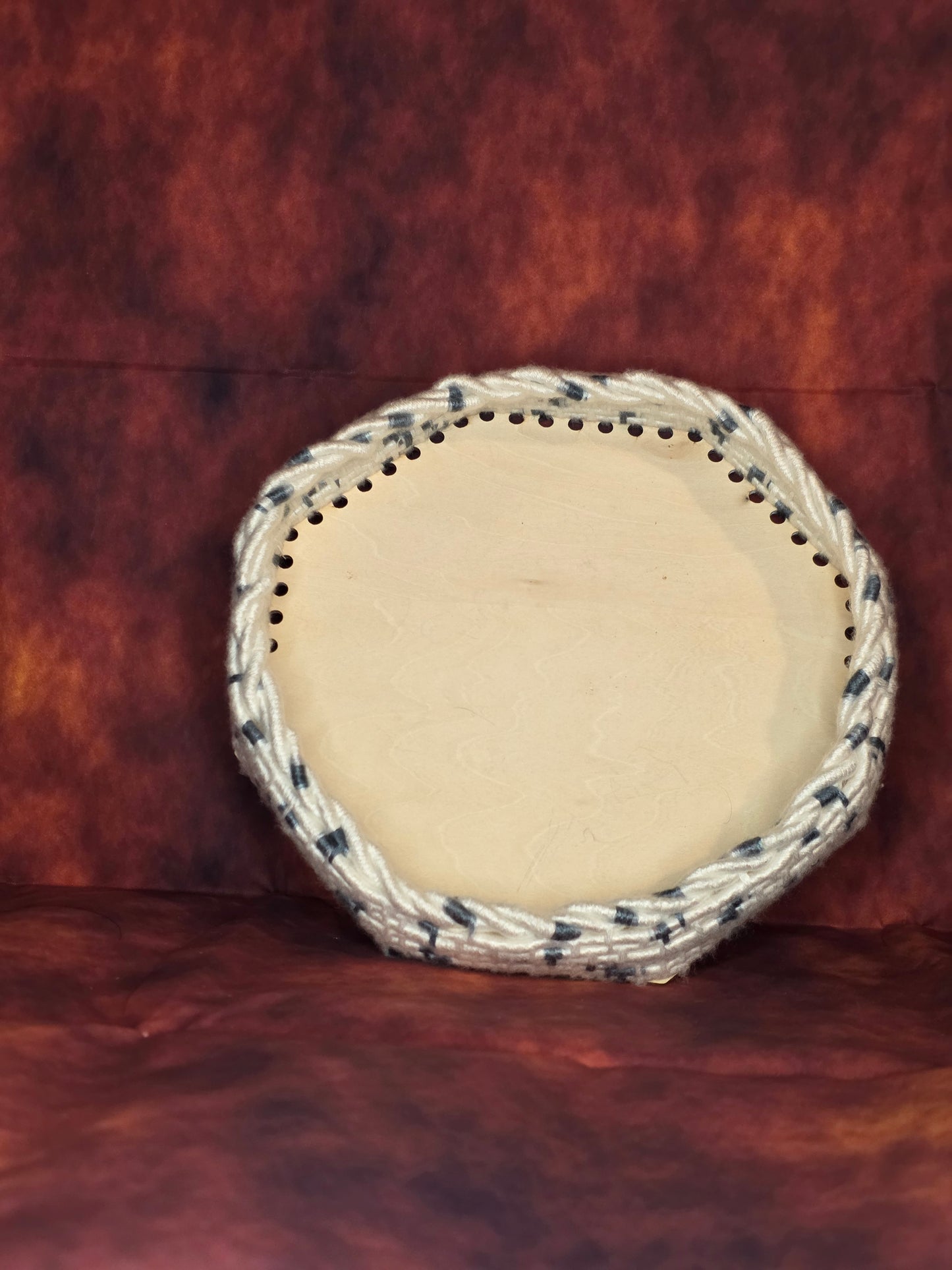 Ashbound Vessel - Handmade Coil Wrapped Tray with Wooden Base