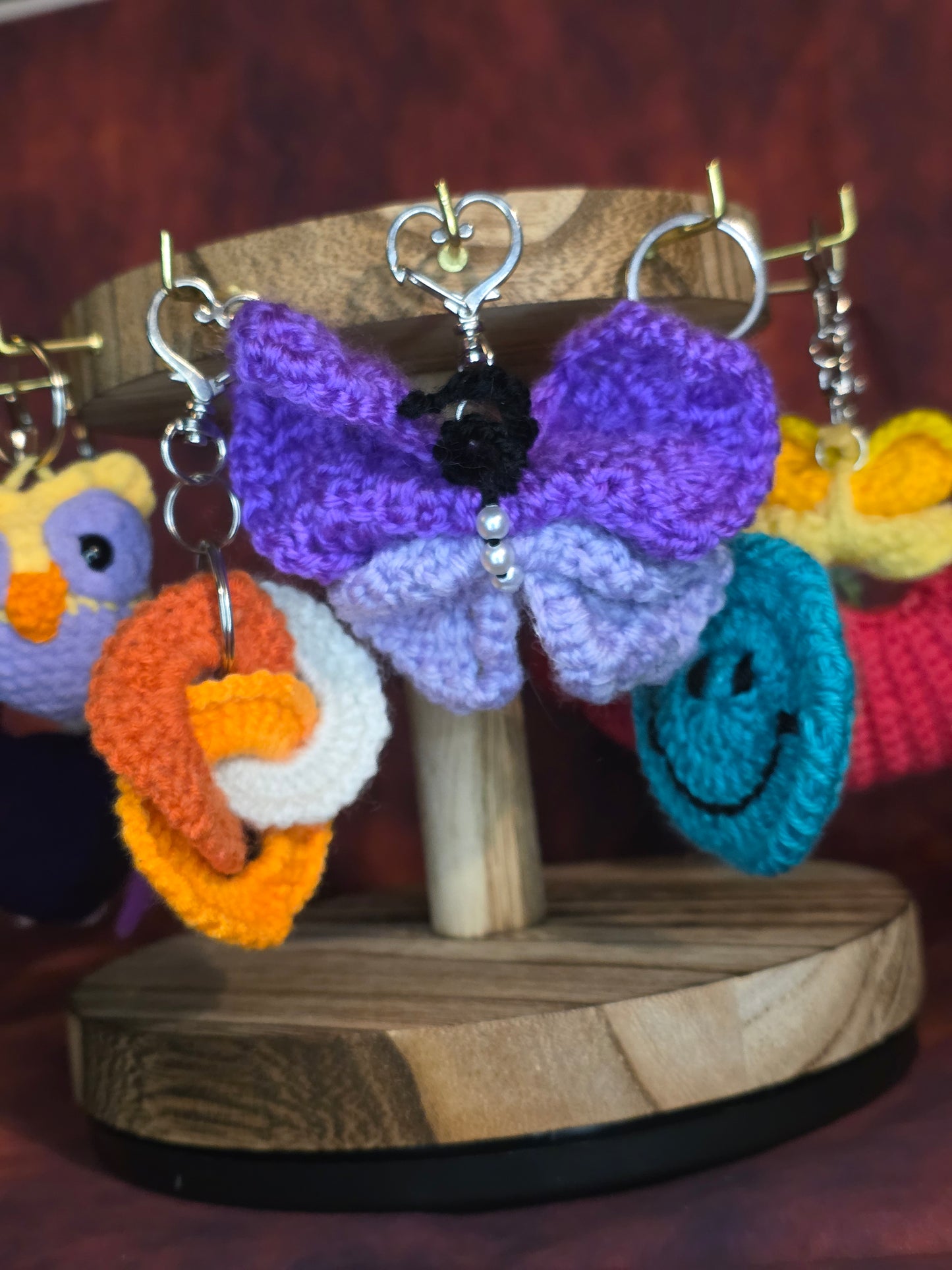 Veilfly Trinket - Handmade Crocheted Butterfly Bag Charm or Keychain