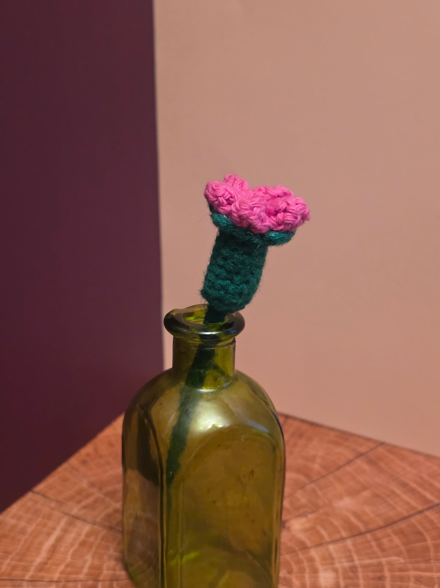 Blushgrave Bloom – Crochet Closed Rosebud Flower Stem