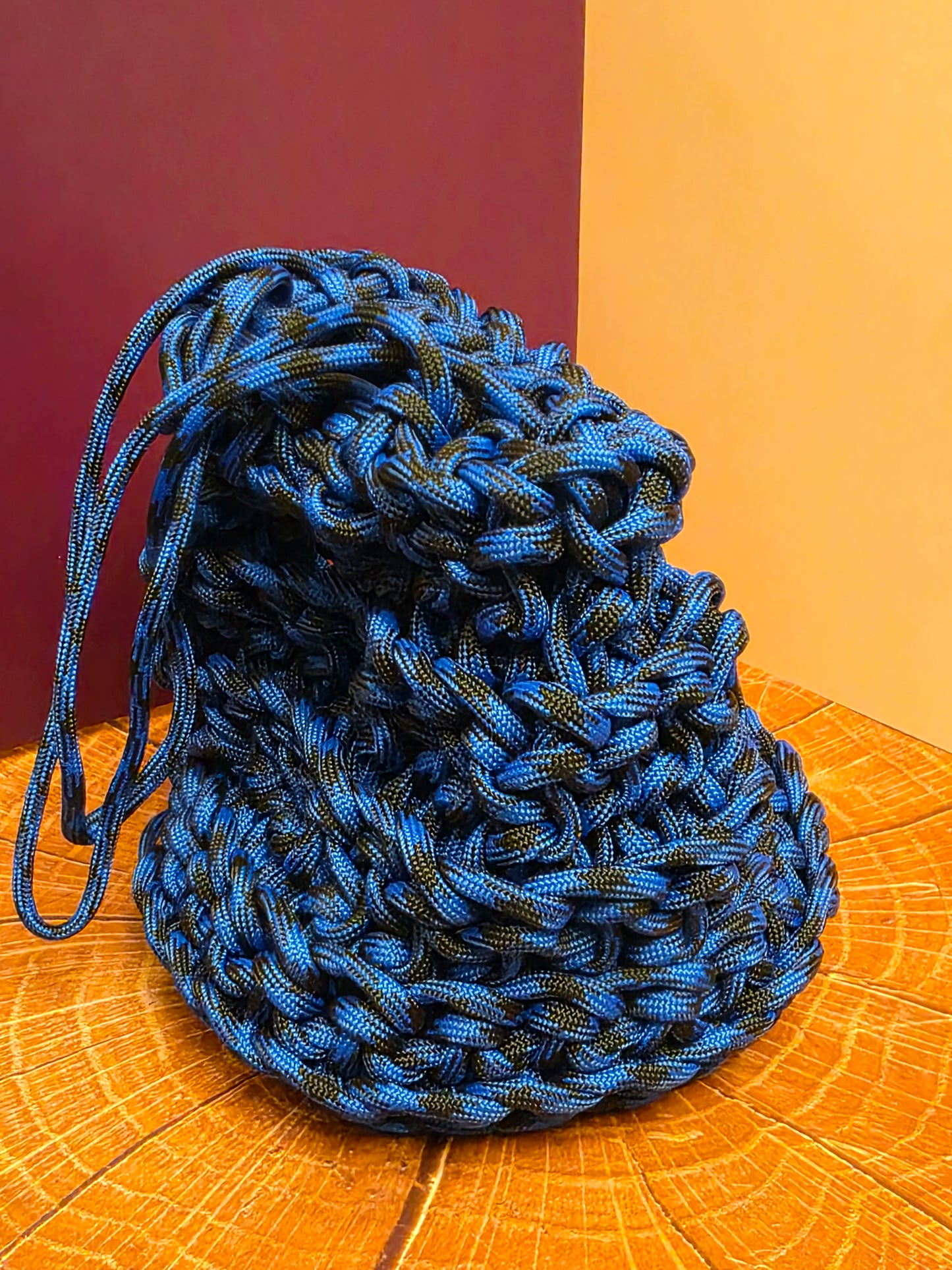 Nightcoil Reliquary Pouch – Handwoven Paracord Drawstring Utility and Dice Bag