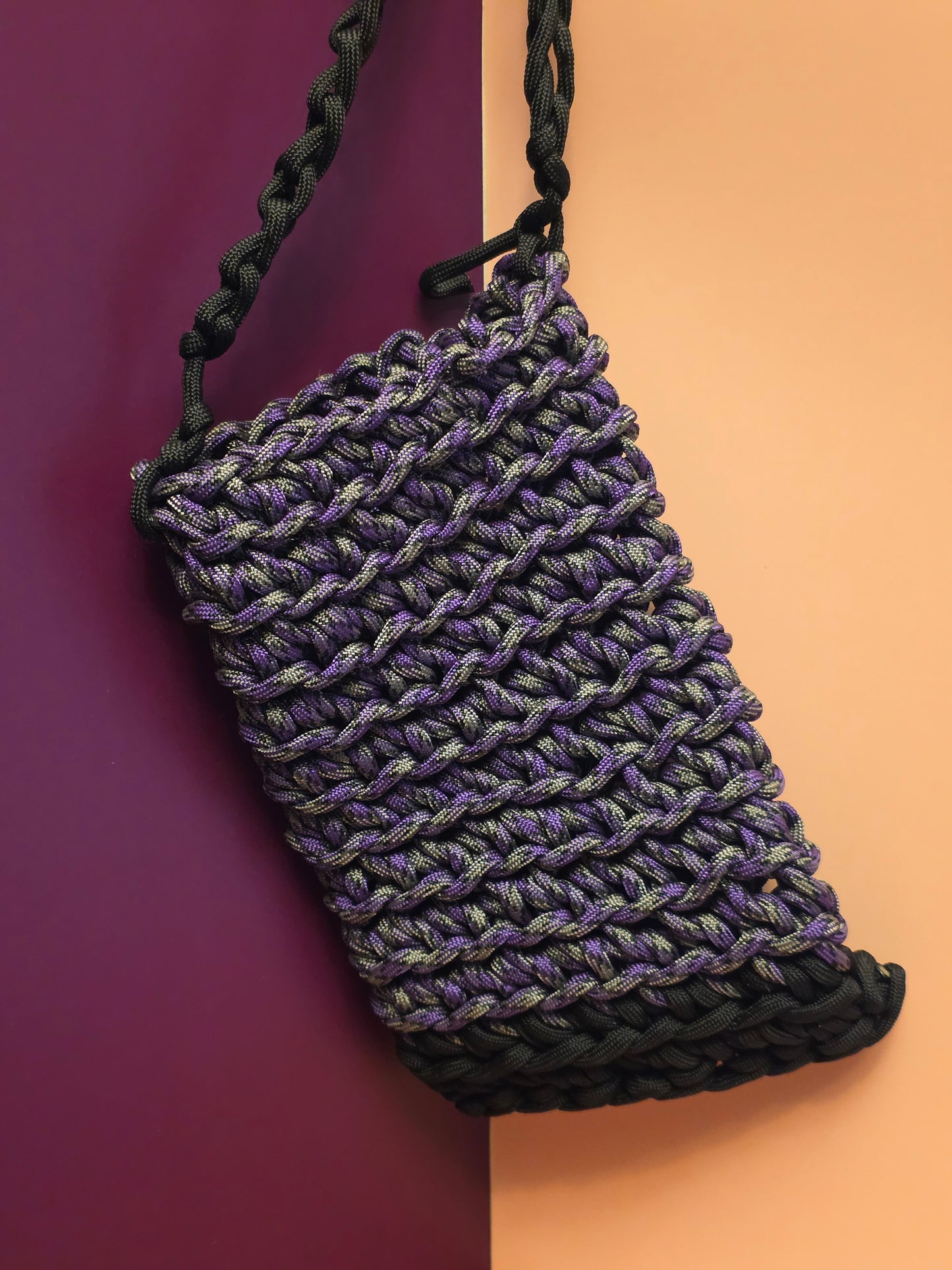 Umbral Drift Satchel – Handwoven Paracord Crossbody Bag