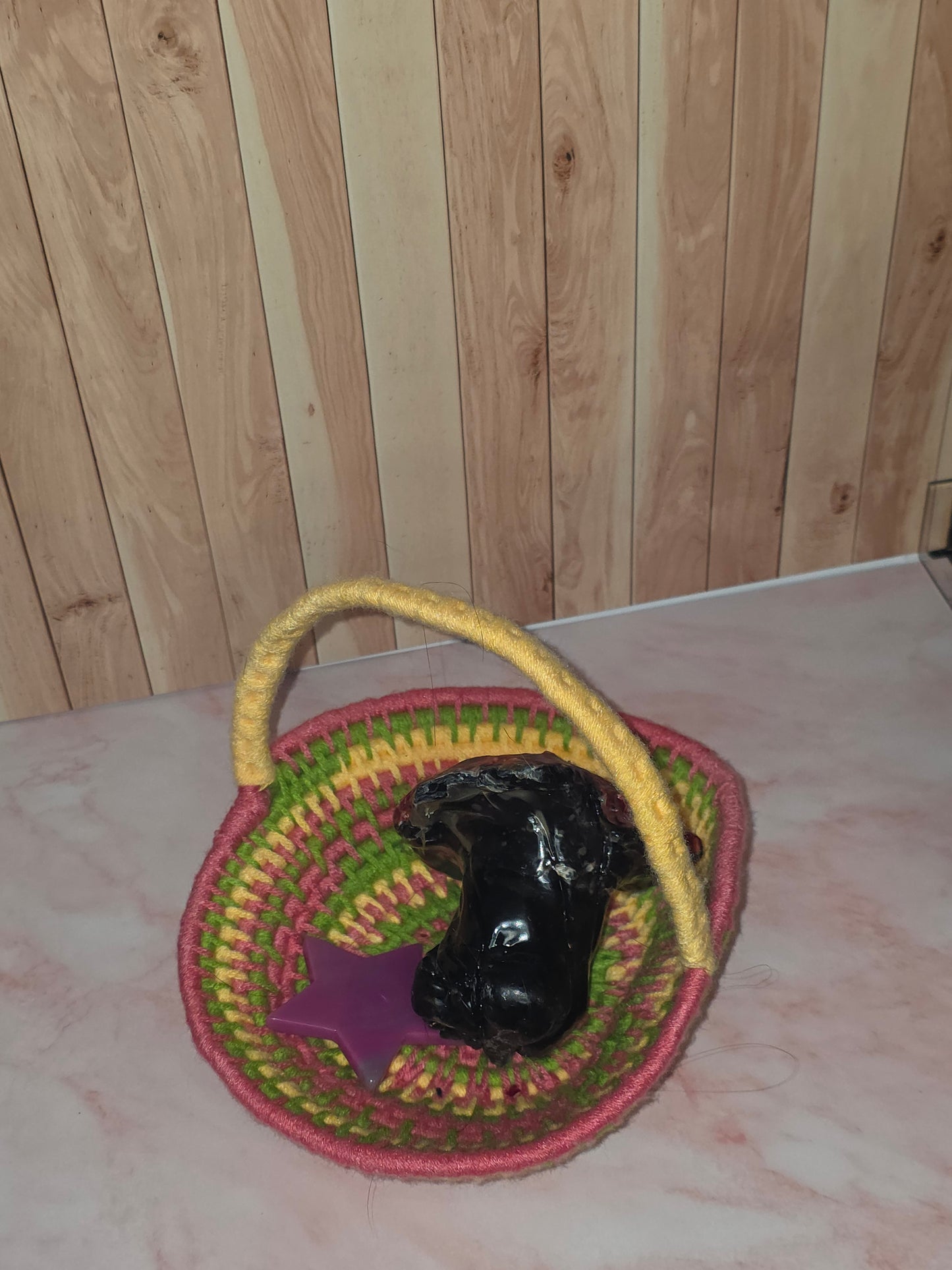 Sunspiral Vessel - Handmade Coil Wrapped Basket with Handle