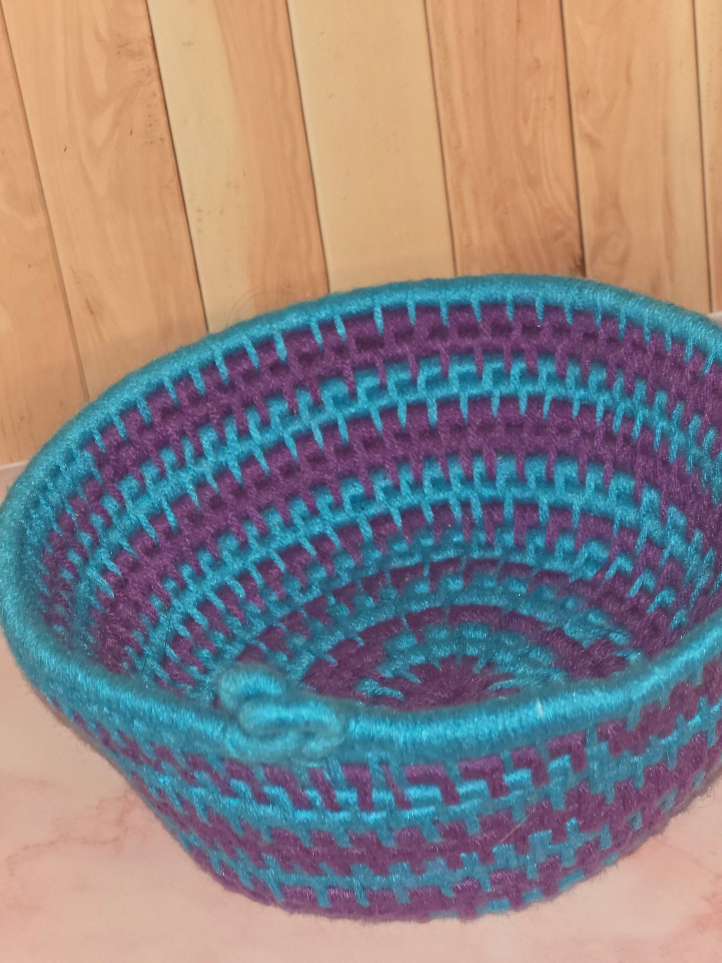 Abyssweave Vessel - Handmade Coil Wrapped Basket with Knotwork