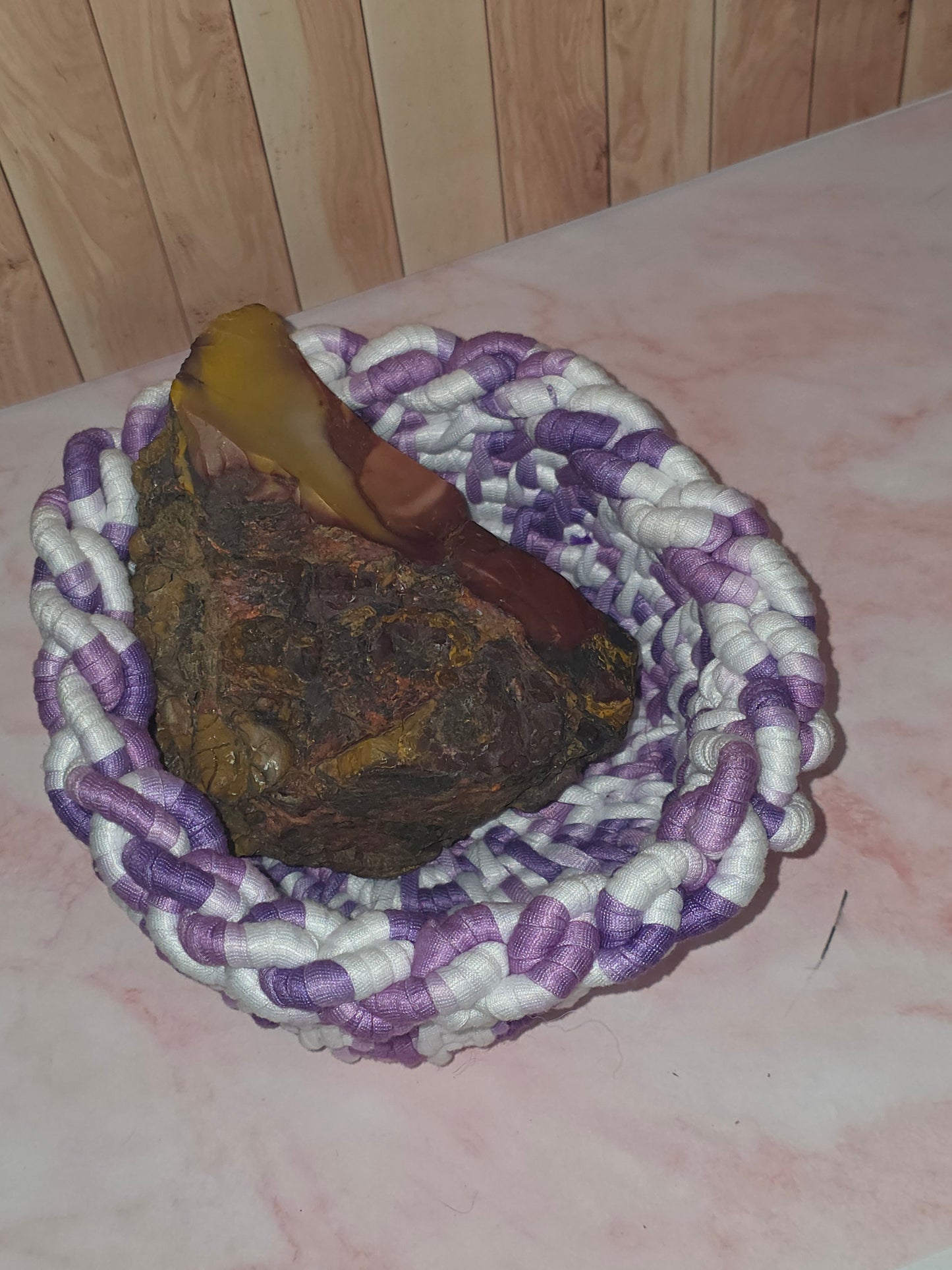 Dreamveil Vessel - Handmade Coil Wrapped Lavender Basket