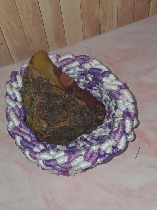 Dreamveil Vessel - Handmade Coil Wrapped Lavender Basket