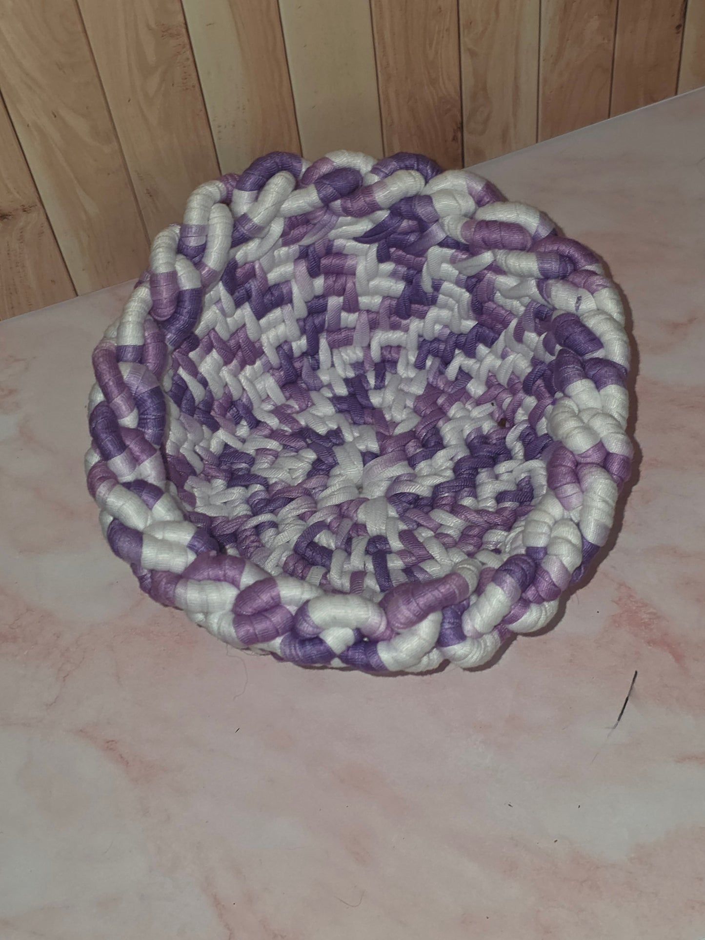 Dreamveil Vessel - Handmade Coil Wrapped Lavender Basket