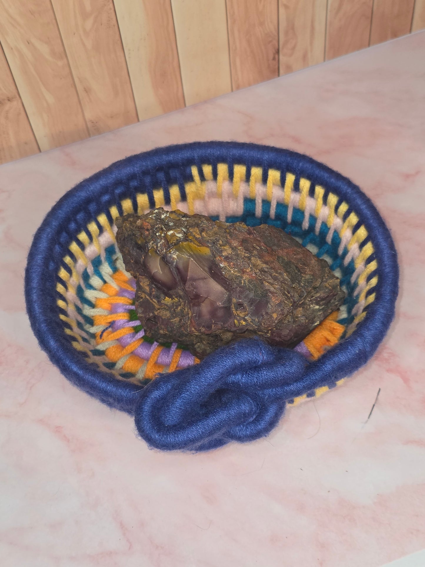 Tideknot Vessel - Handmade Coil Wrapped Basket with Knotwork