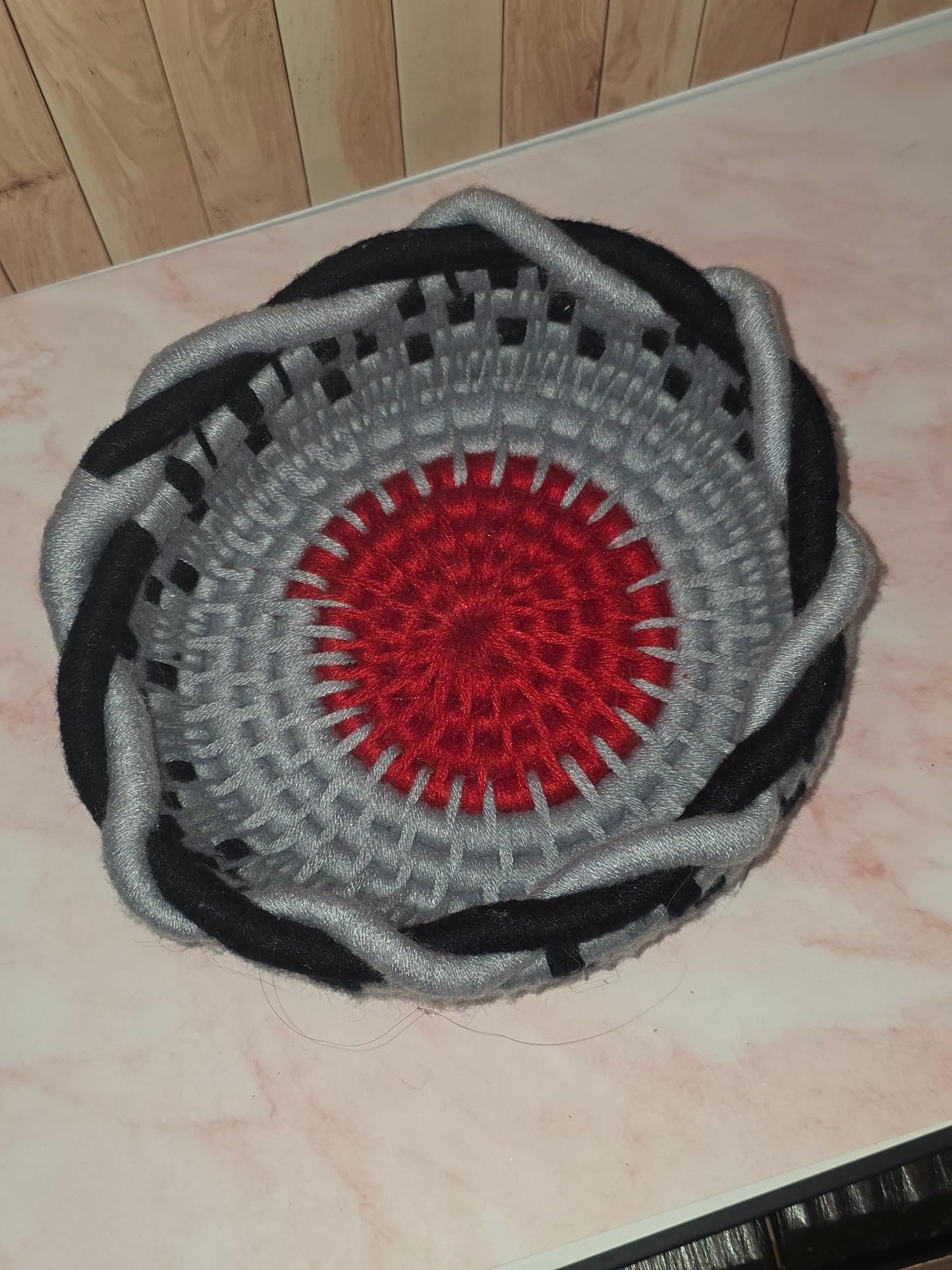 Ruinwake Vessel - Handmade Coil Wrapped Basket with Twisted Knotwork