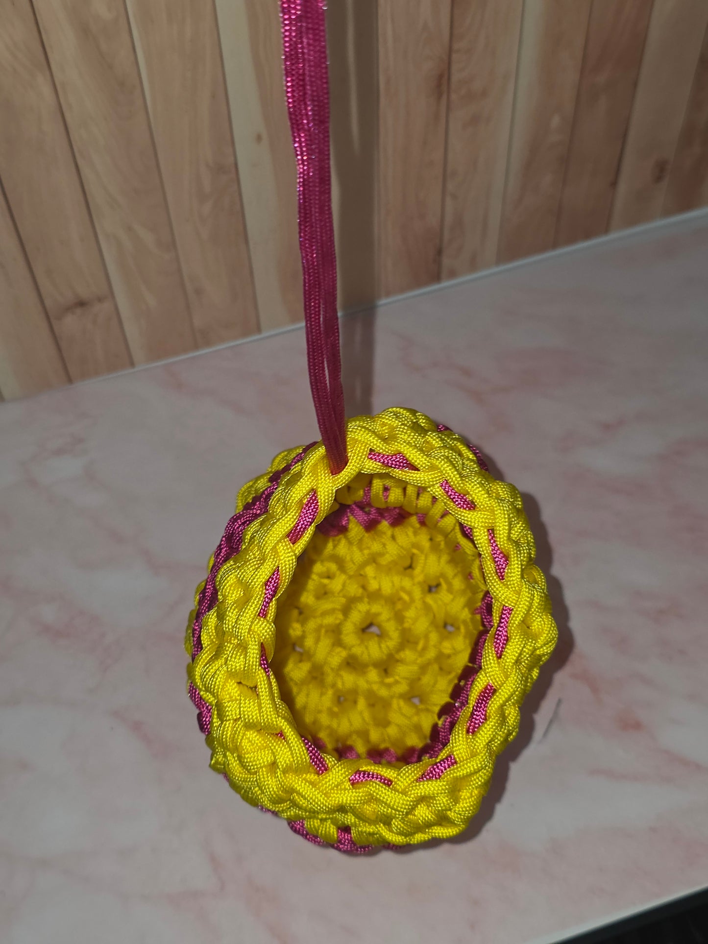 Sunflare Reliquary | Handmade Paracord Crochet Pouch | Dice Bag