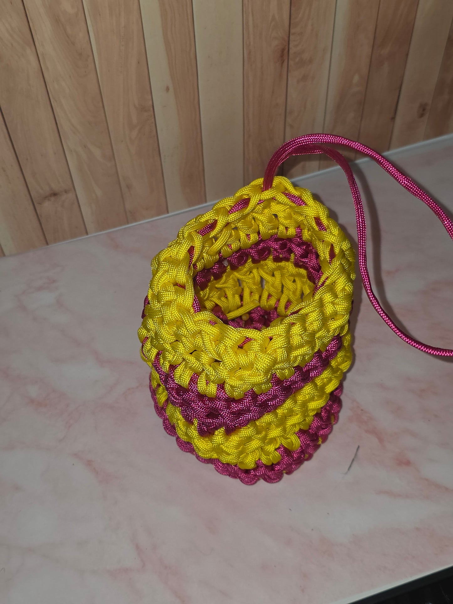 Sunflare Reliquary | Handmade Paracord Crochet Pouch | Dice Bag