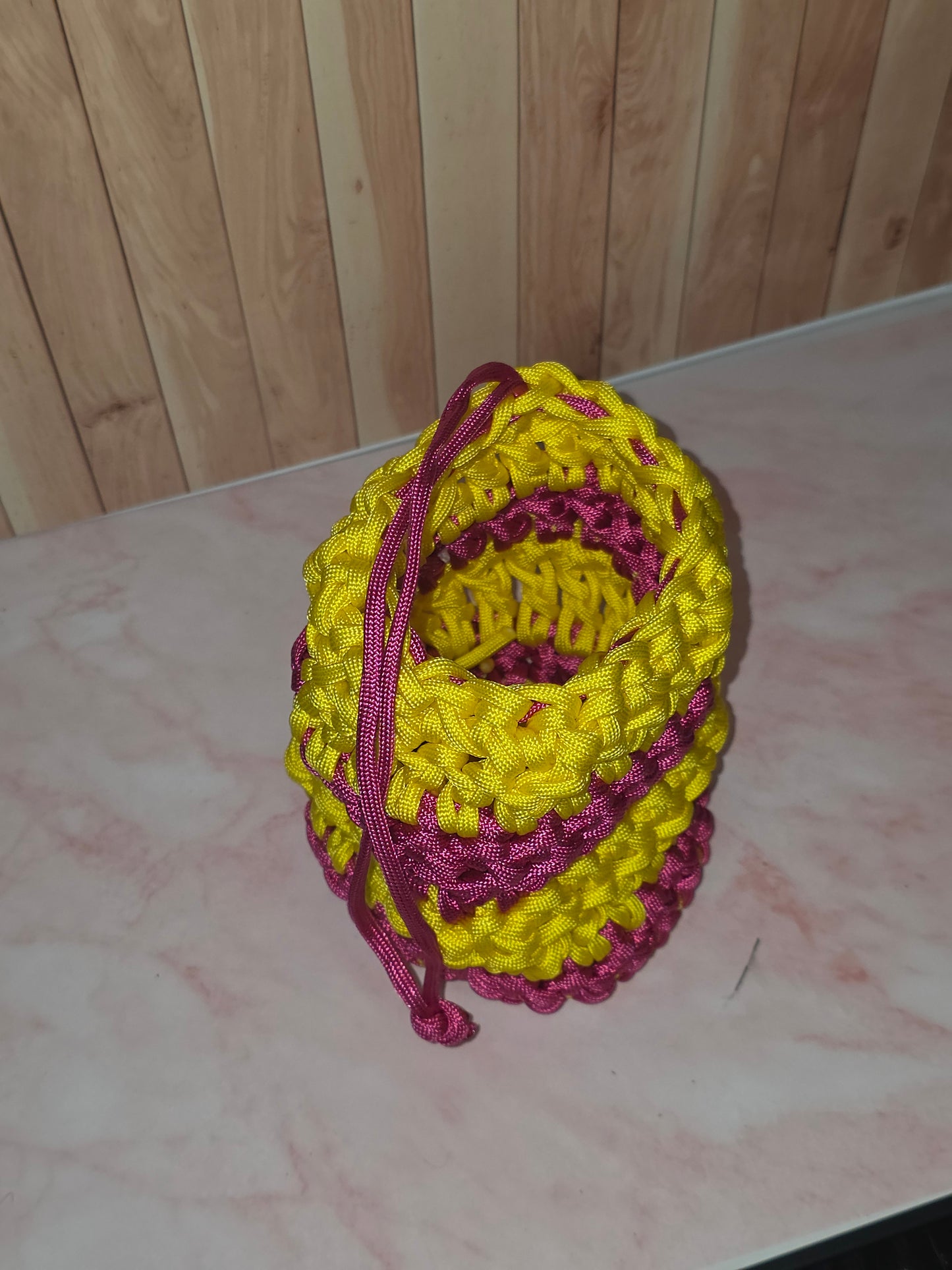 Sunflare Reliquary | Handmade Paracord Crochet Pouch | Dice Bag