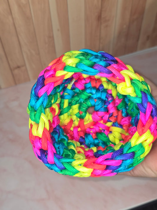 Chaosweave Vessel - Handmade Paracord Crocheted Basket