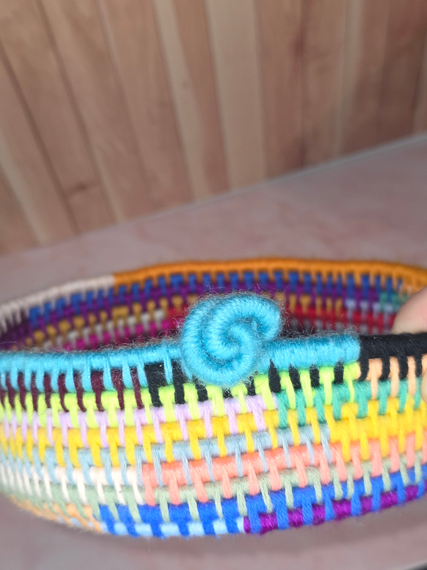 Prismcoil Vessel - Handmade Multicolored Coil Wrapped Basket