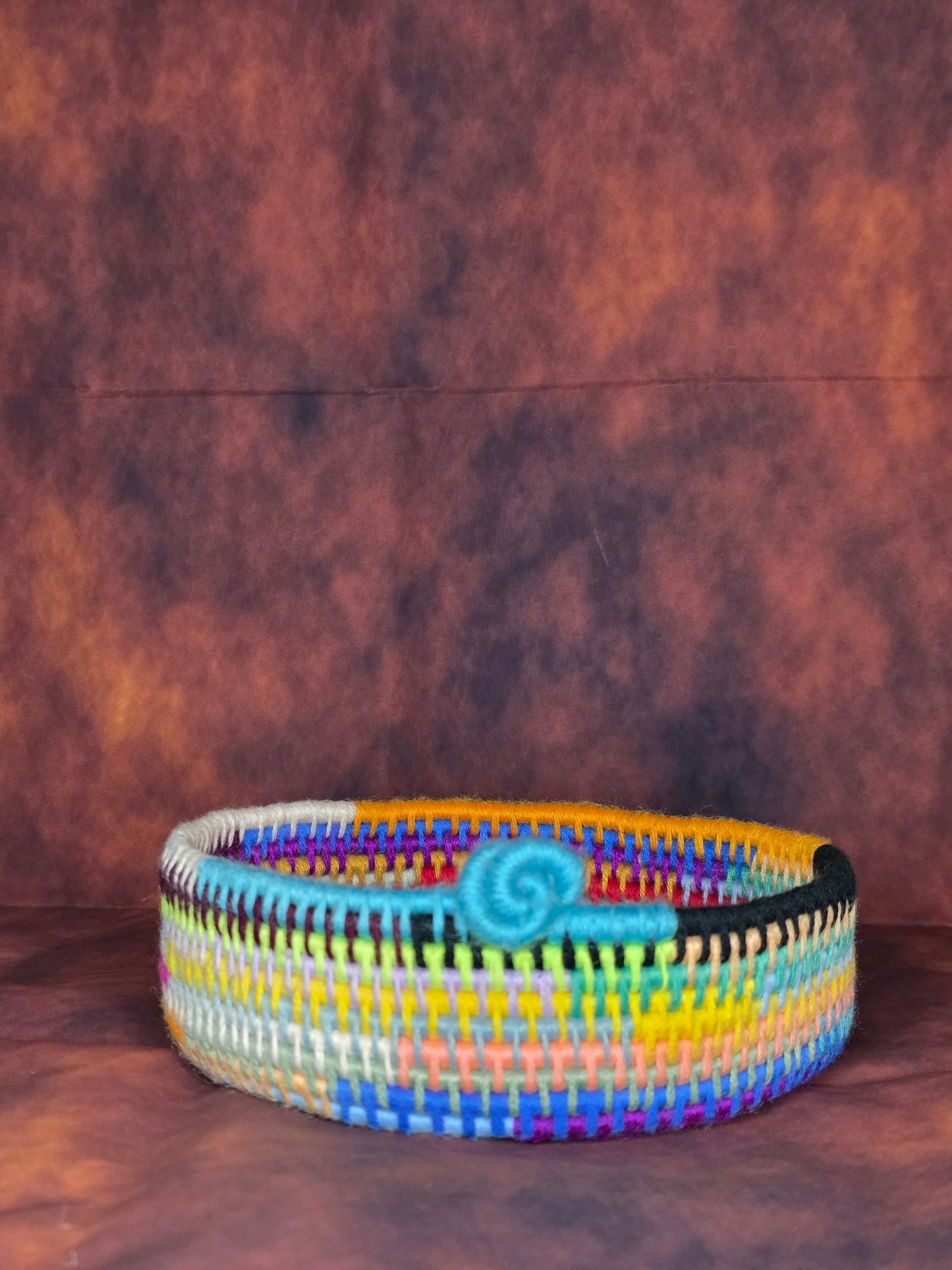 Prismcoil Vessel - Handmade Multicolored Coil Wrapped Basket