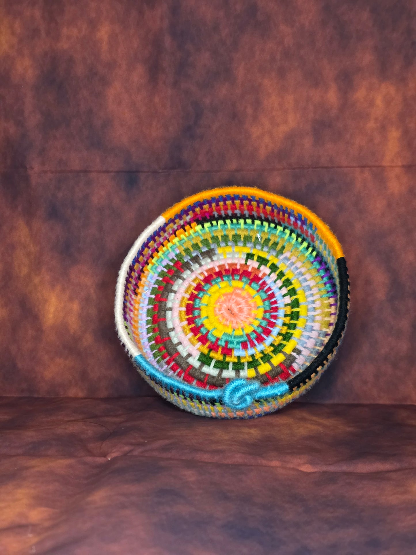 Prismcoil Vessel - Handmade Multicolored Coil Wrapped Basket