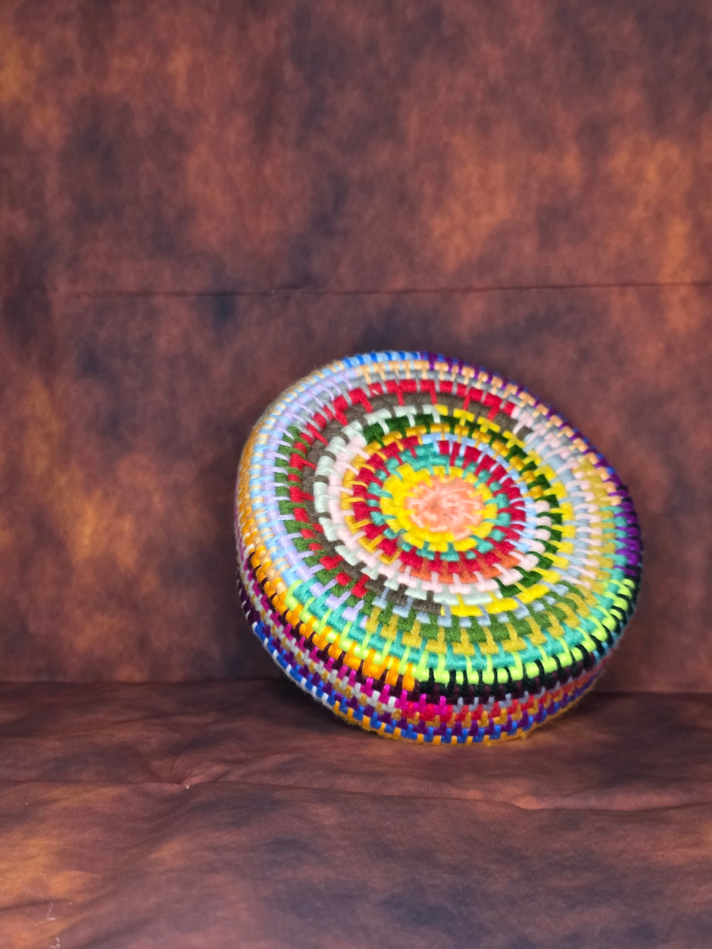 Prismcoil Vessel - Handmade Multicolored Coil Wrapped Basket