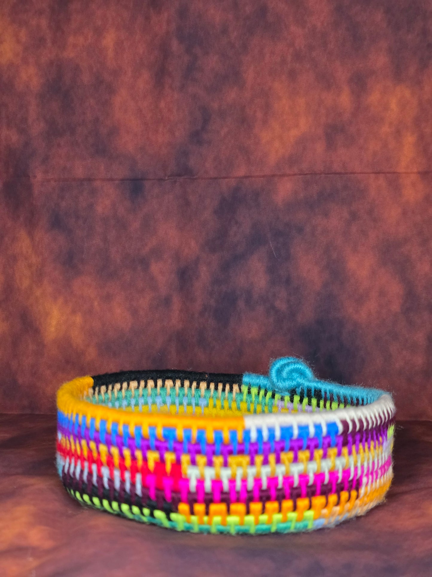 Prismcoil Vessel - Handmade Multicolored Coil Wrapped Basket