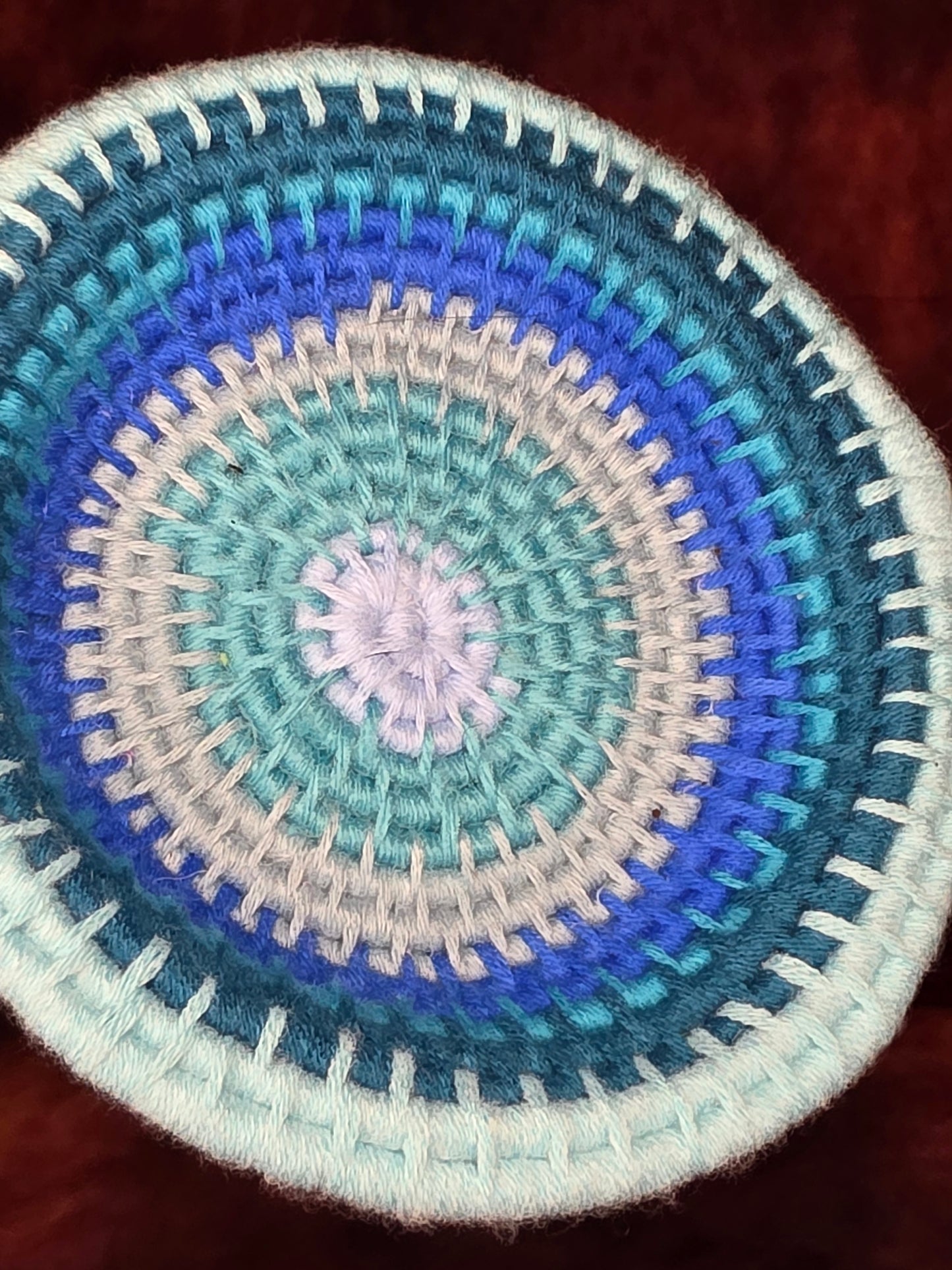 Tidewhisper Vessel - Handmade Coil Wrapped Blue Basket