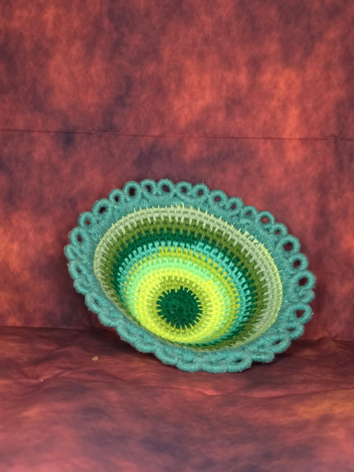 Verdantcoil Vessel - Handmade Coil Wrapped Basket with Knotwork