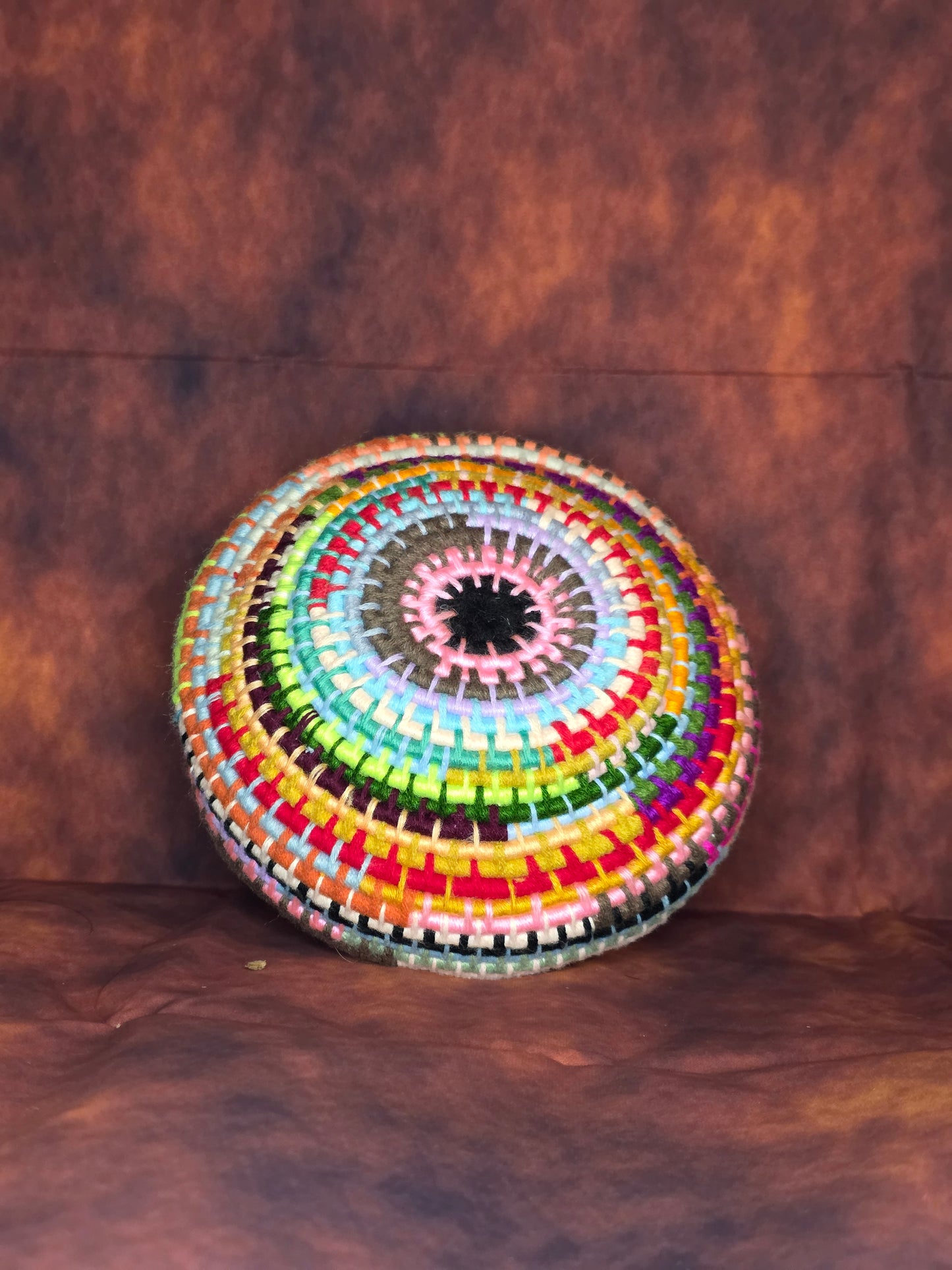 Chaoswake Vessel - Handmade Multicolored Coil Wrapped Basket
