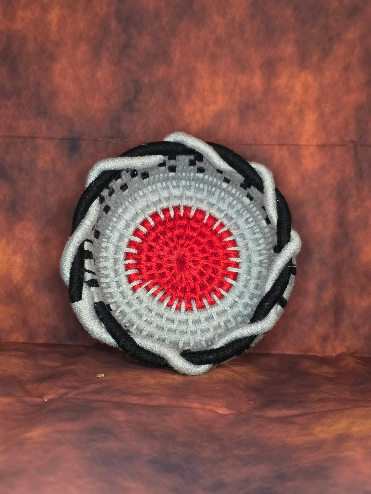 Ruinwake Vessel - Handmade Coil Wrapped Basket with Twisted Knotwork