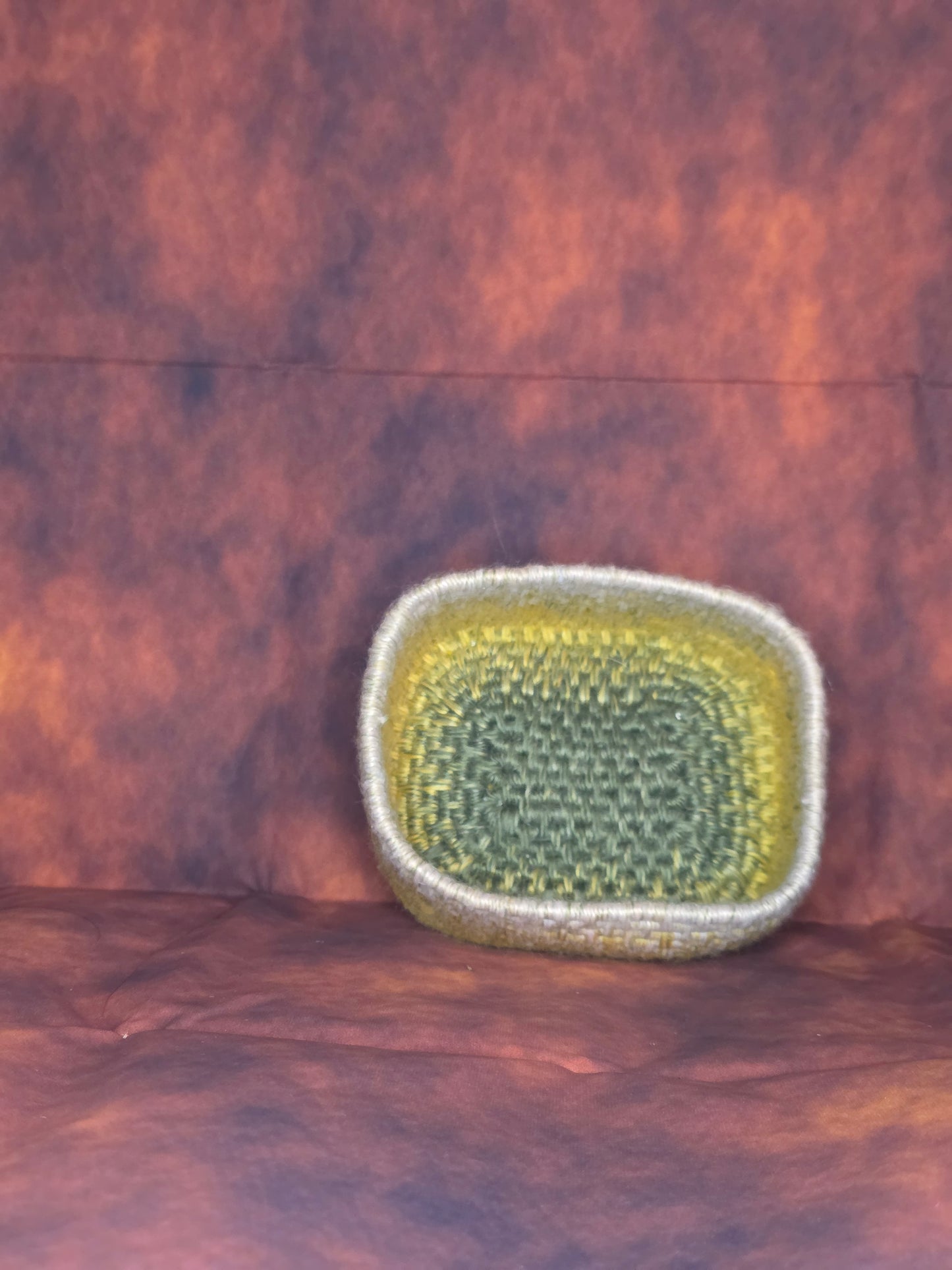 Grimmoss Vessel - Handmade Coil Wrapped Rectangular Trinket Basket
