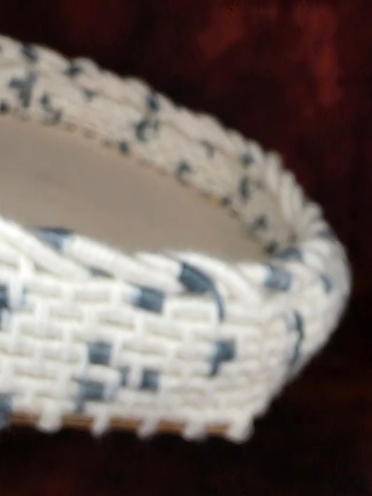 Ashbound Vessel - Handmade Coil Wrapped Tray with Wooden Base
