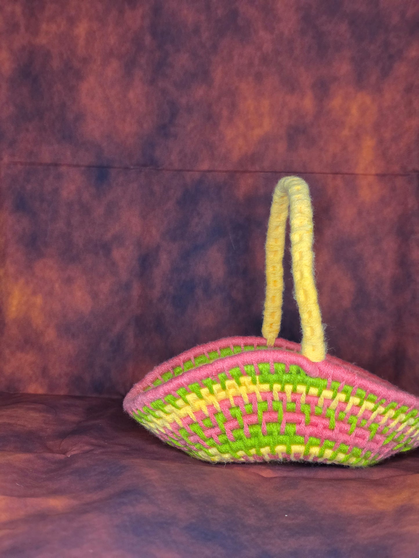 Sunspiral Vessel - Handmade Coil Wrapped Basket with Handle