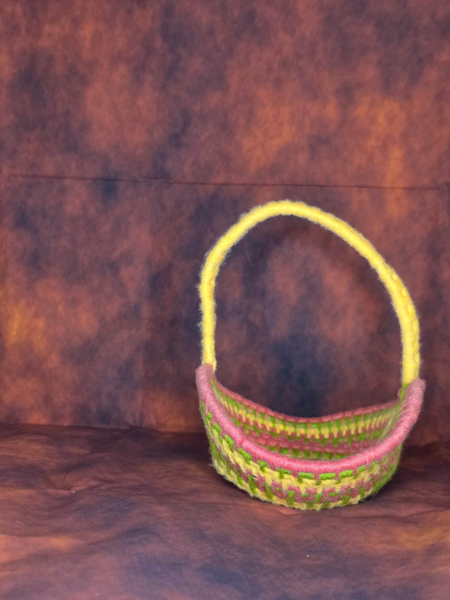 Sunspiral Vessel - Handmade Coil Wrapped Basket with Handle