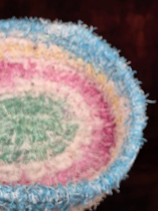 Dreamstatic Vessel - Handmade Coil Wrapped Fuzzy Trinket Basket