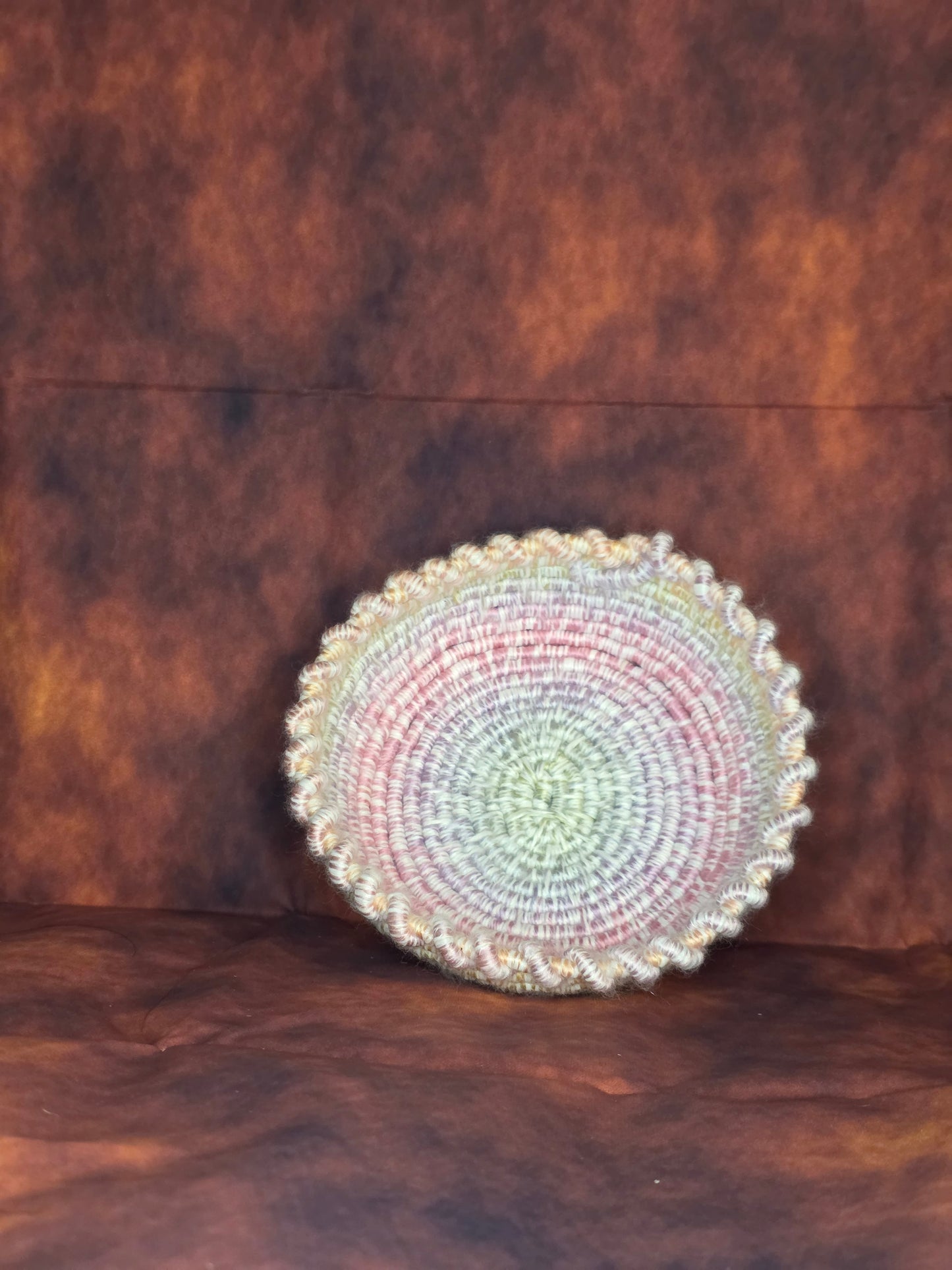Moonweave Vessel - Handmade Coil Wrapped Basket with Twisted Edging