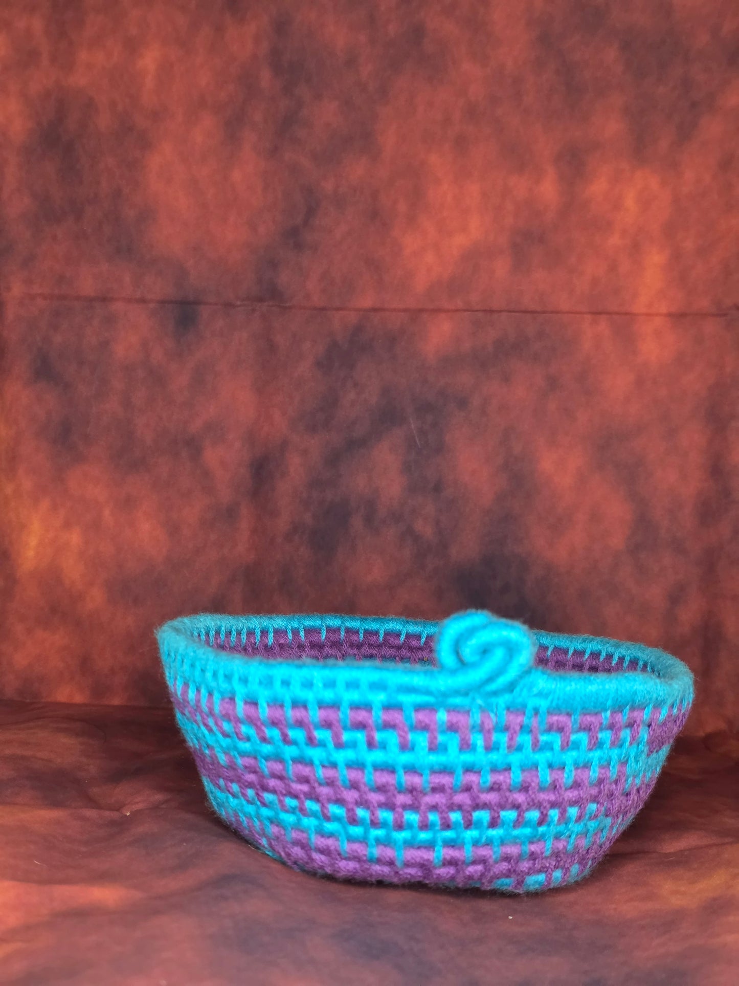 Abyssweave Vessel - Handmade Coil Wrapped Basket with Knotwork