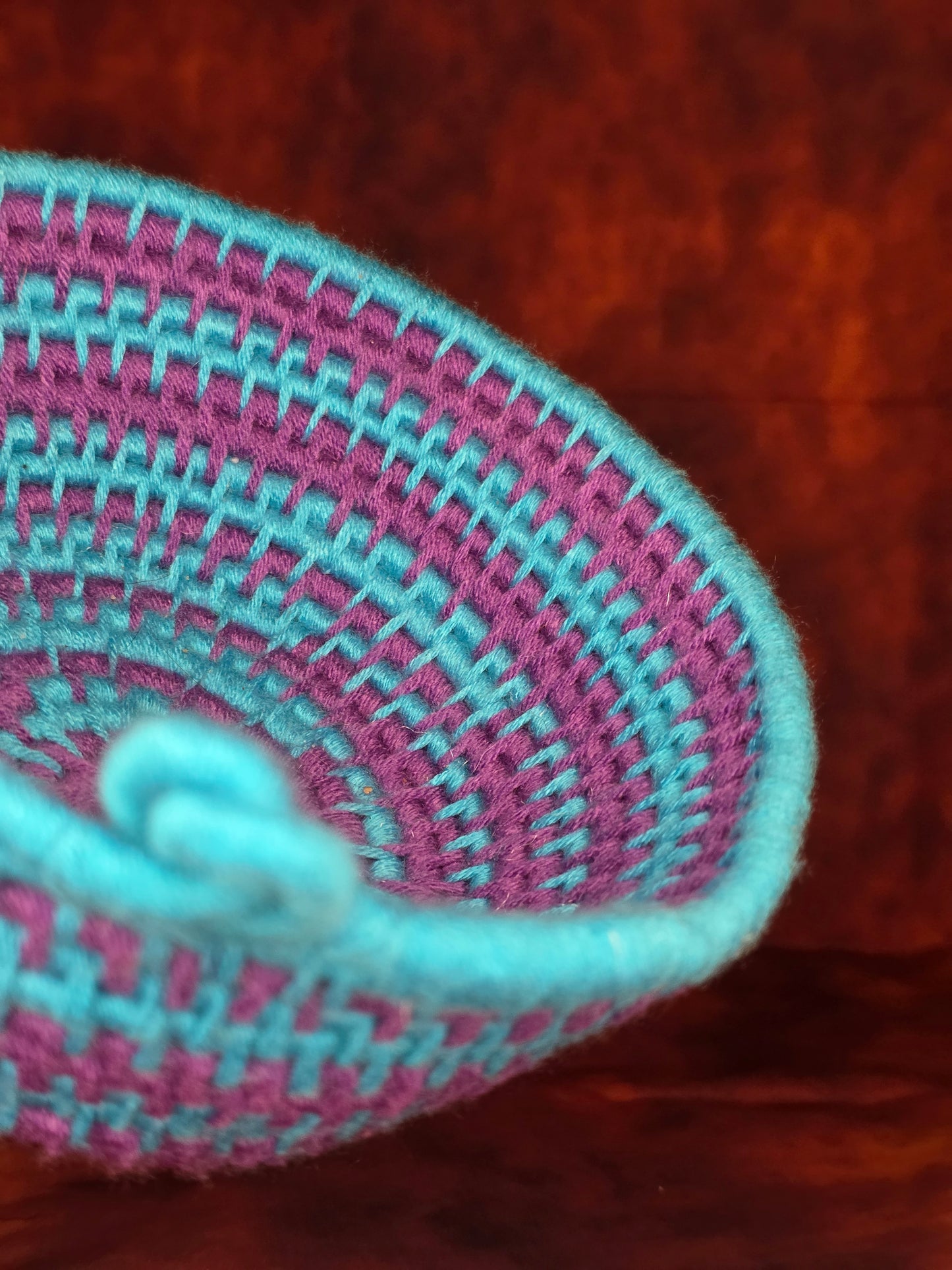 Abyssweave Vessel - Handmade Coil Wrapped Basket with Knotwork
