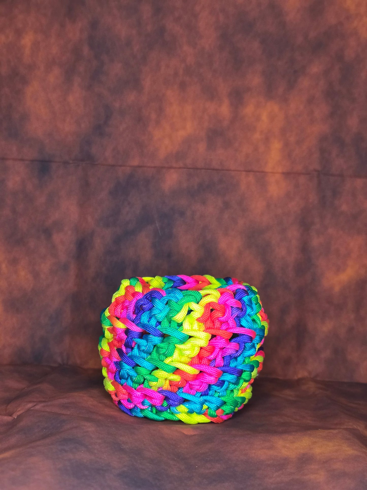 Chaosweave Vessel - Handmade Paracord Crocheted Basket
