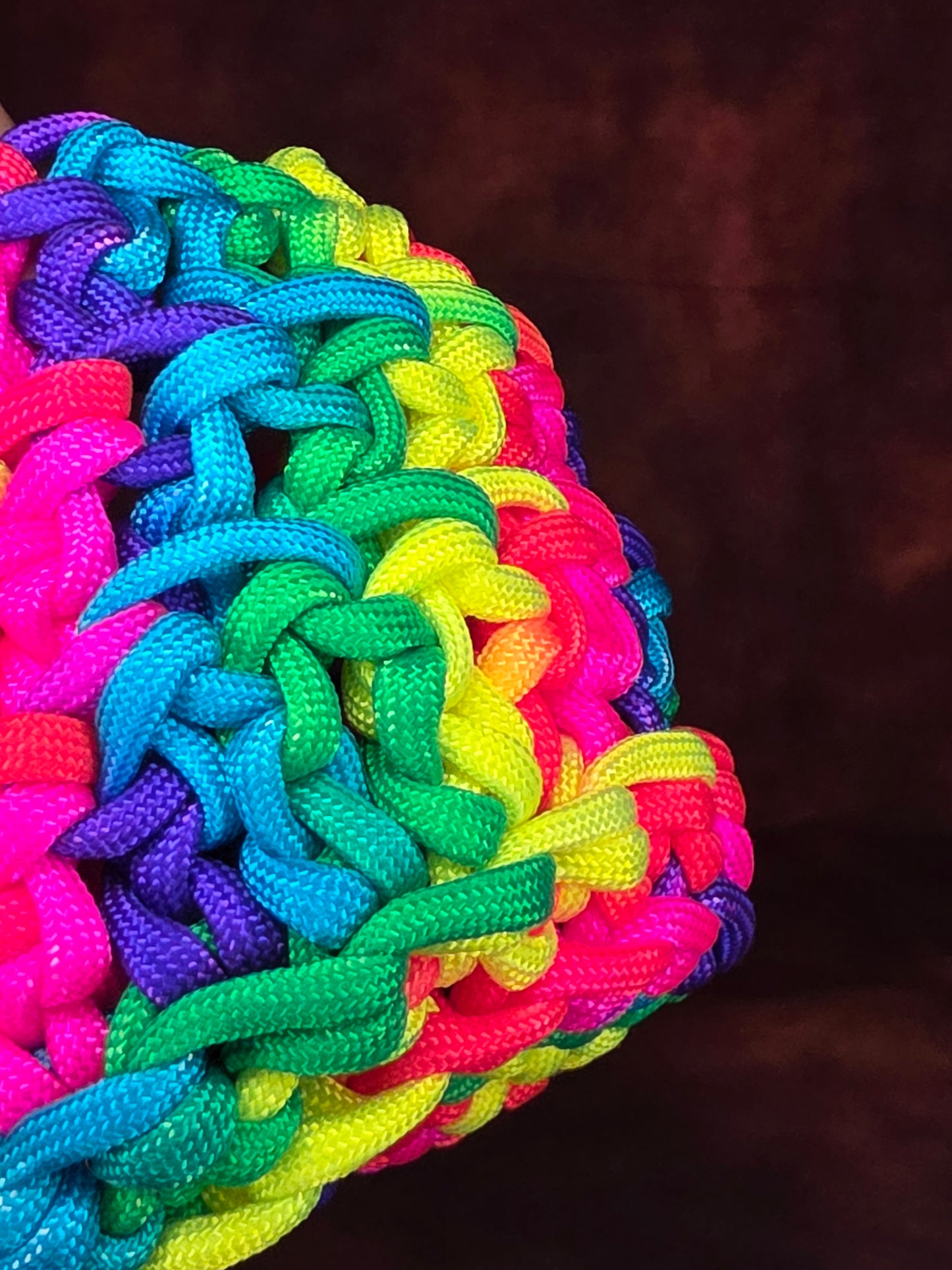 Chaosweave Vessel - Handmade Paracord Crocheted Basket