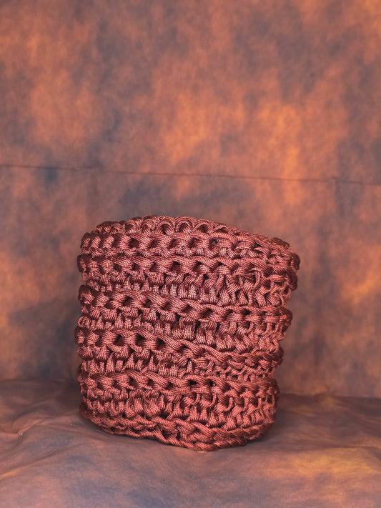 Bloodbind Vessel - Handmade Paracord Crocheted Tall Basket