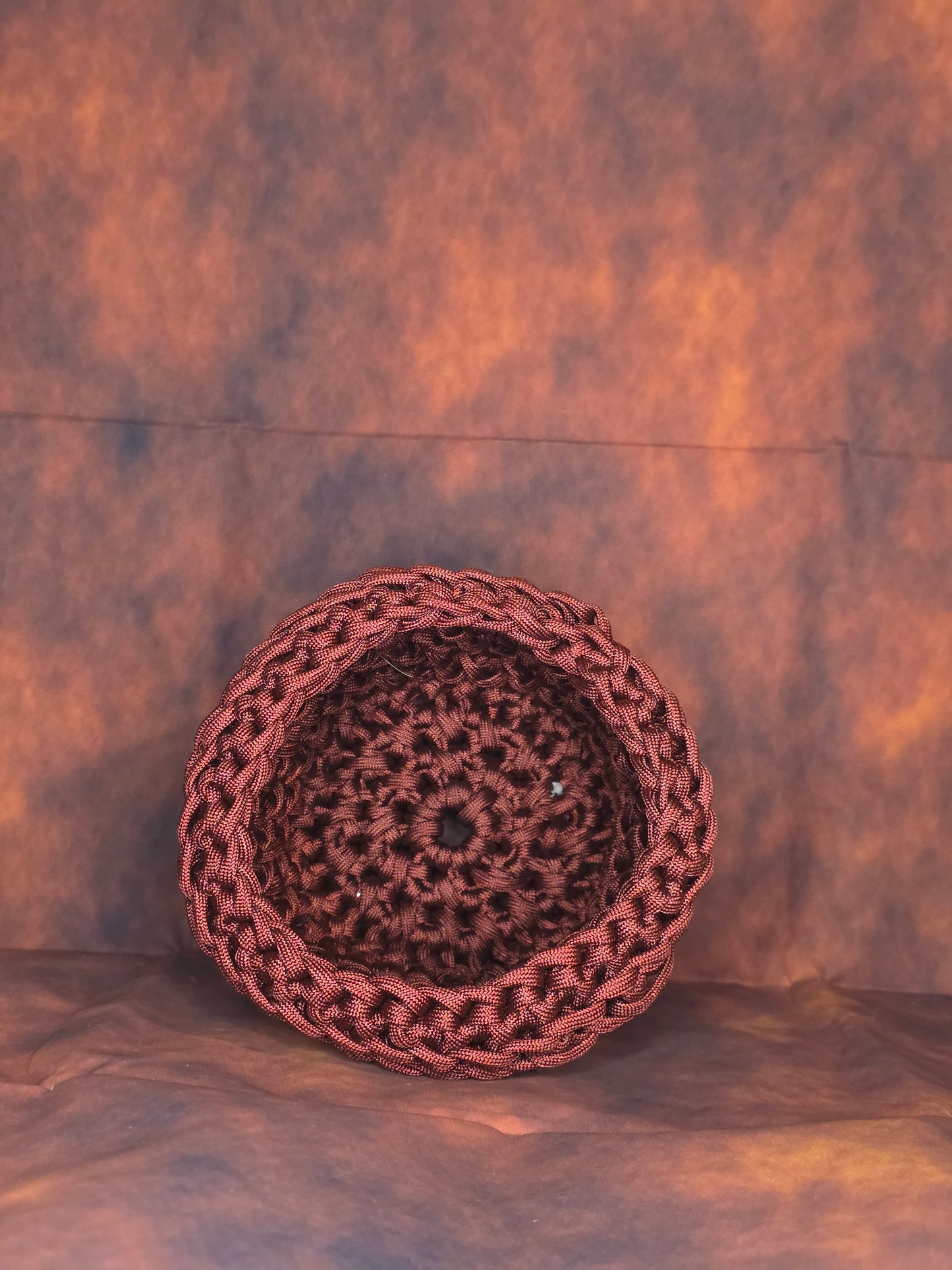 Bloodbind Vessel - Handmade Paracord Crocheted Tall Basket