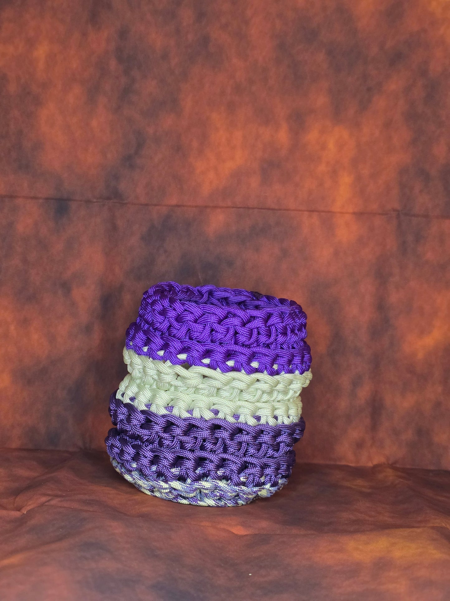 Twilight Vessel - Handmade Crocheted Paracord Basket