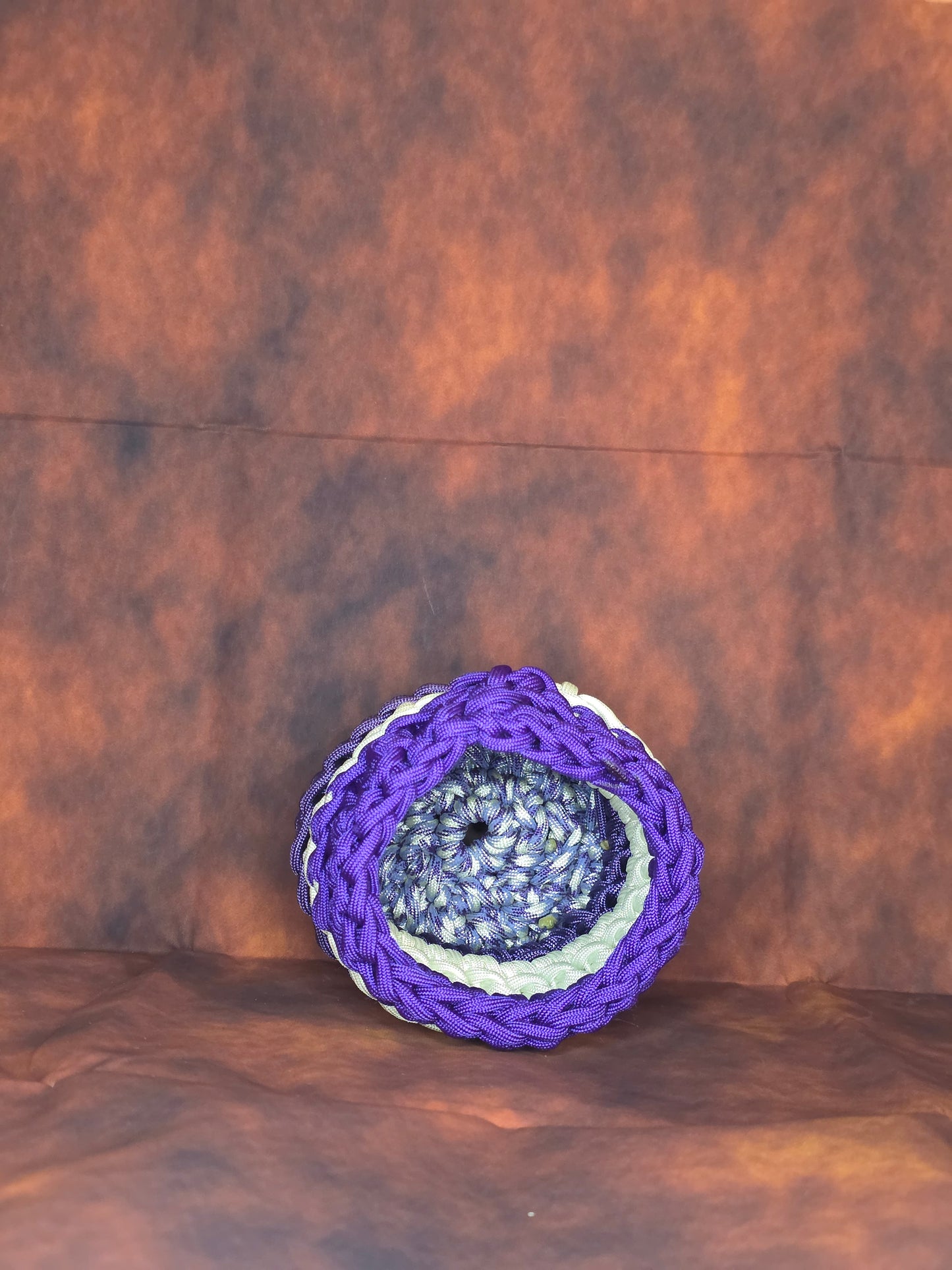 Twilight Vessel - Handmade Crocheted Paracord Basket