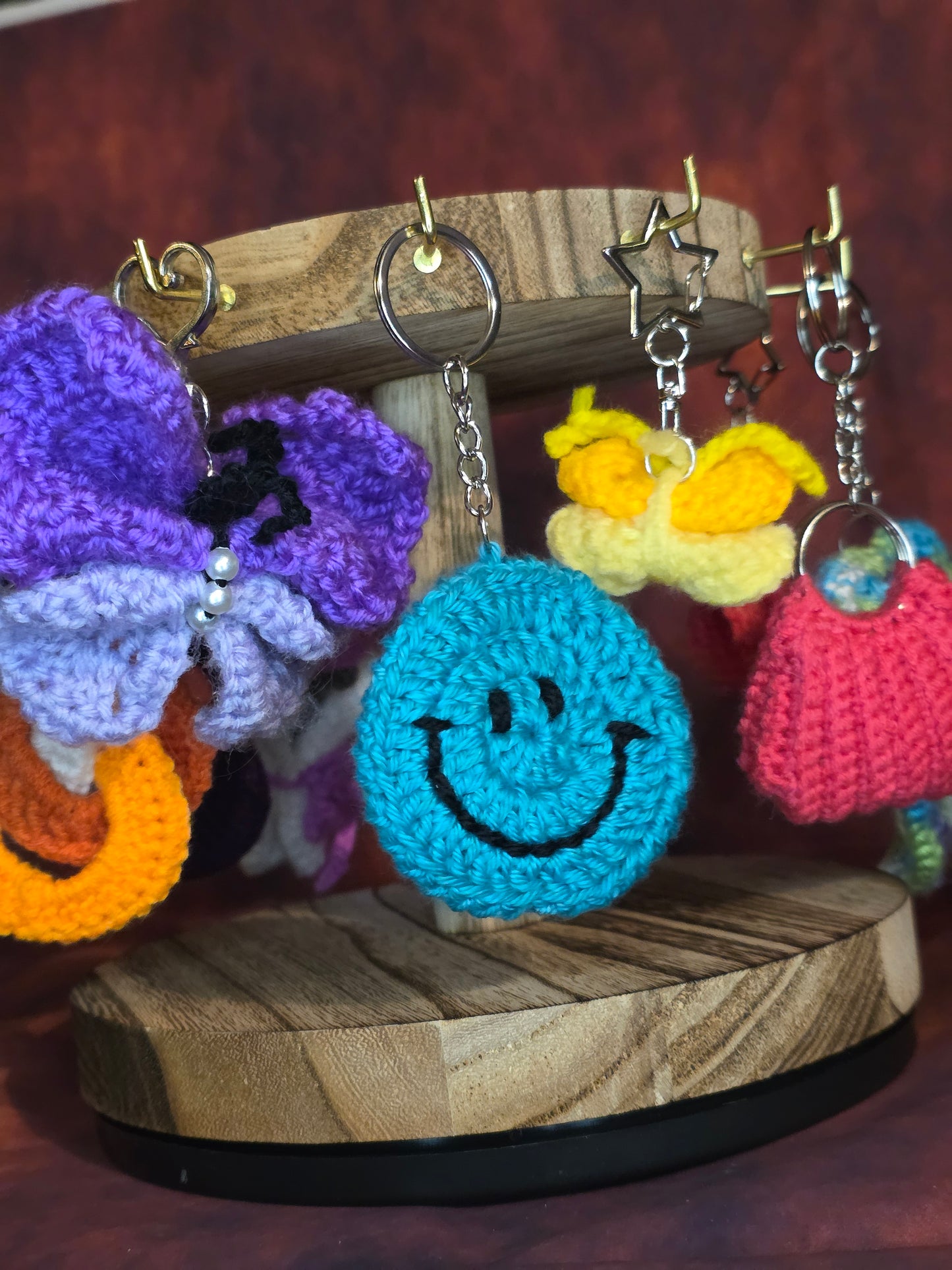 Falsegrin Trinket - Handmade Crocheted Bag Charm or Keychain