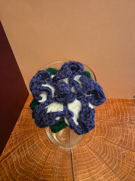 Fractured Bloom – Handmade Crochet Peony Stem