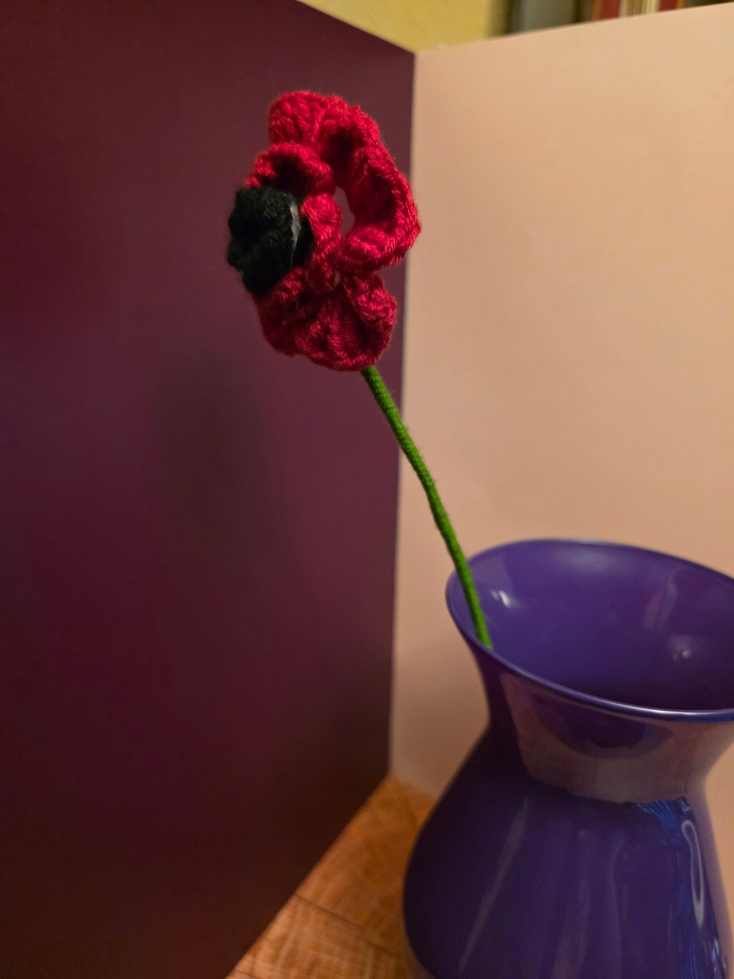 Gravebloom Bloom – Handmade Crochet Poppy Stem