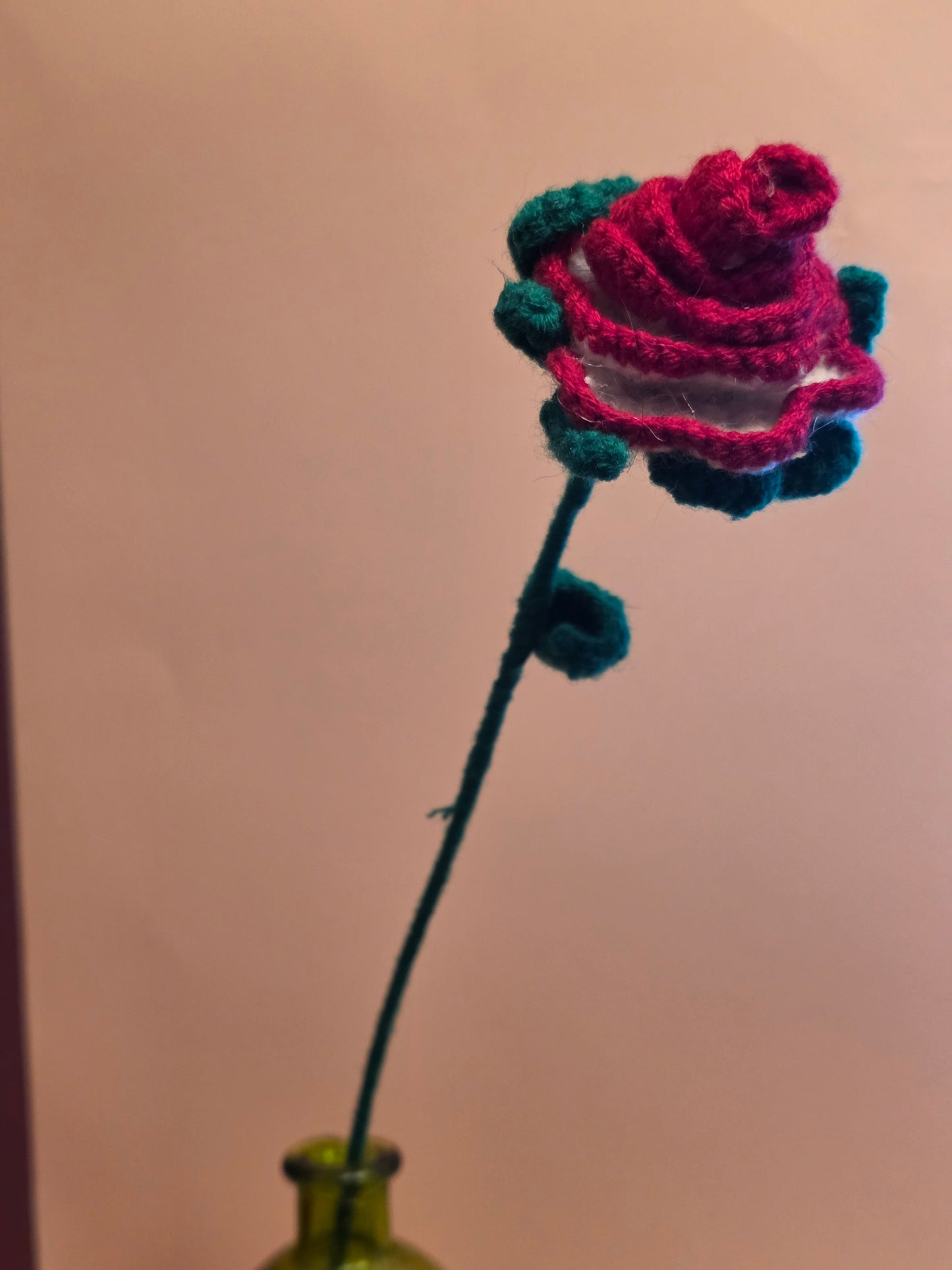 Bloodlace Bloom – Handmade Crochet Rose Flower Stem