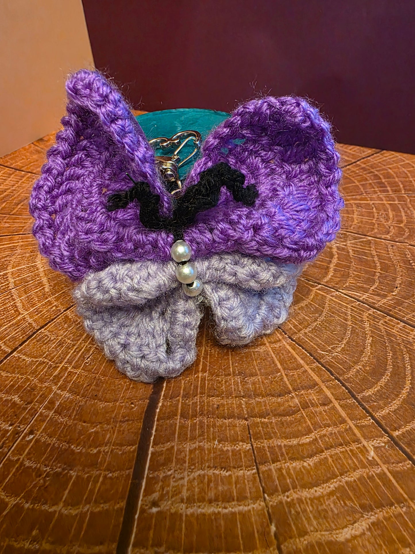Veilfly Trinket - Handmade Crocheted Butterfly Bag Charm or Keychain