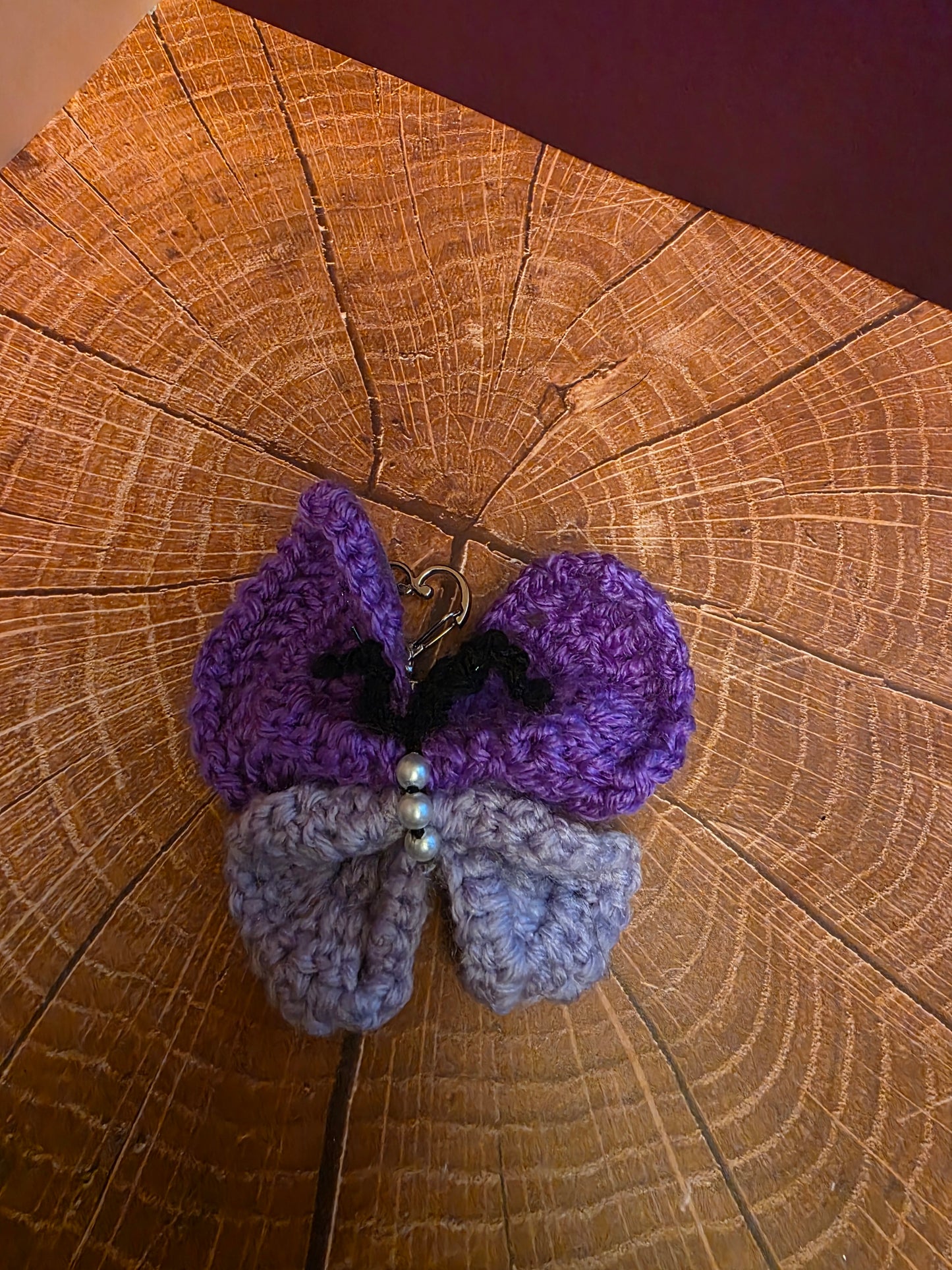 Veilfly Trinket - Handmade Crocheted Butterfly Bag Charm or Keychain