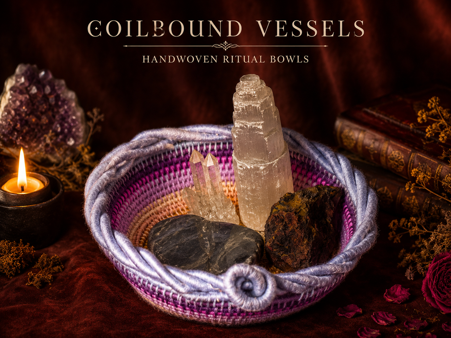 Moonwoven Vessel | Handmade Coil Wrapped Decorative Basket