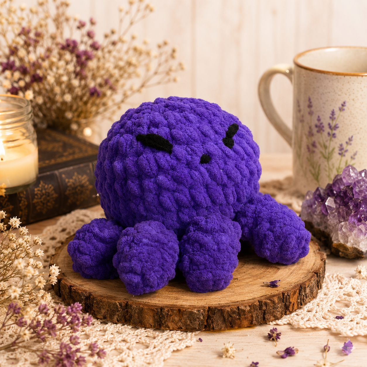 Velvet Void  Familiar – Handmade Crochet Octopus Plush