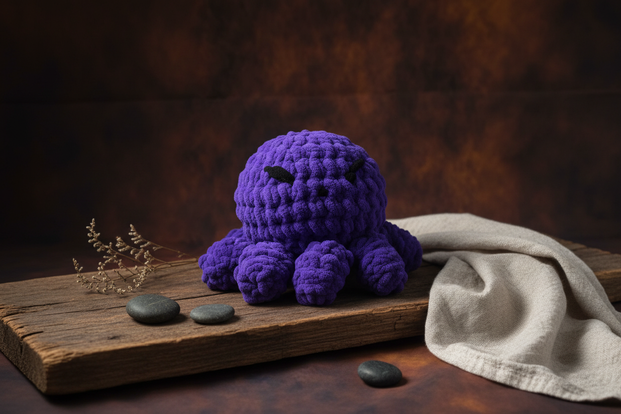 Velvet Void  Familiar – Handmade Crochet Octopus Plush